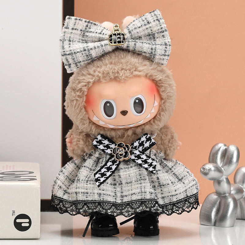 White French Tweed Miniature Monster Outfit for collectible figure