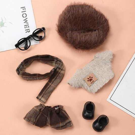 chocolate and chestnut pants outfit for miniature collectible toy