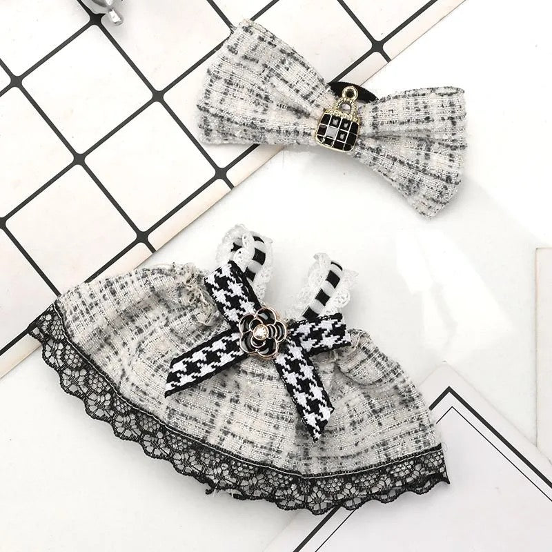 White French Tweed Outfit for miniature collectible toy