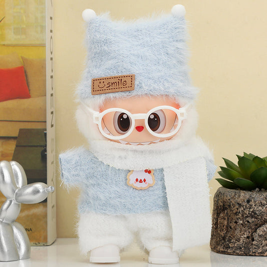 Snowy Winter Blue Miniature Monster Outfit for collectible figure